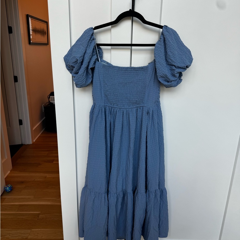 Abercrombie & Fitch Textured Blue Dress